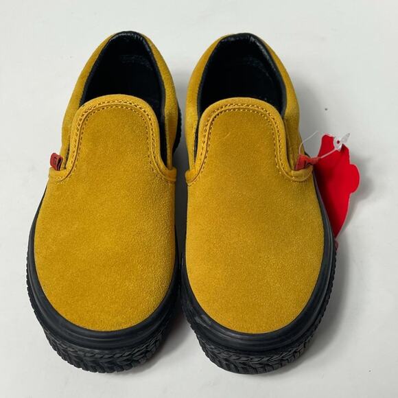 Vans Unisex Kids Classic Slip-On Shoe RB Construction Mango/Black 12.5K NWT - Picture 9 of 10
